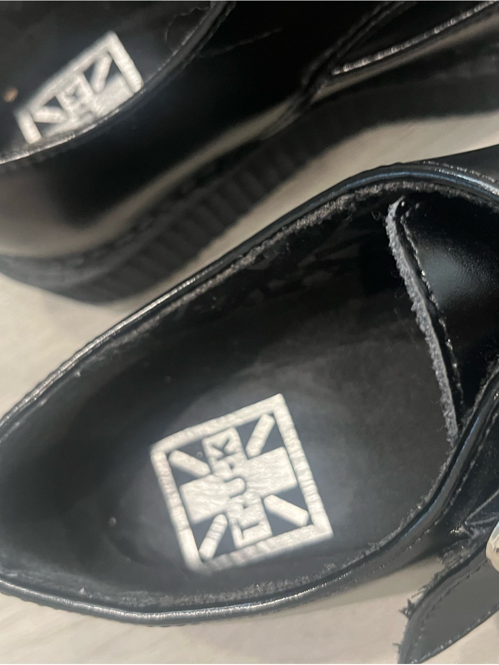 T.U.K Black Leather Buckle Creeper Loafers - Picture 8 of 10
